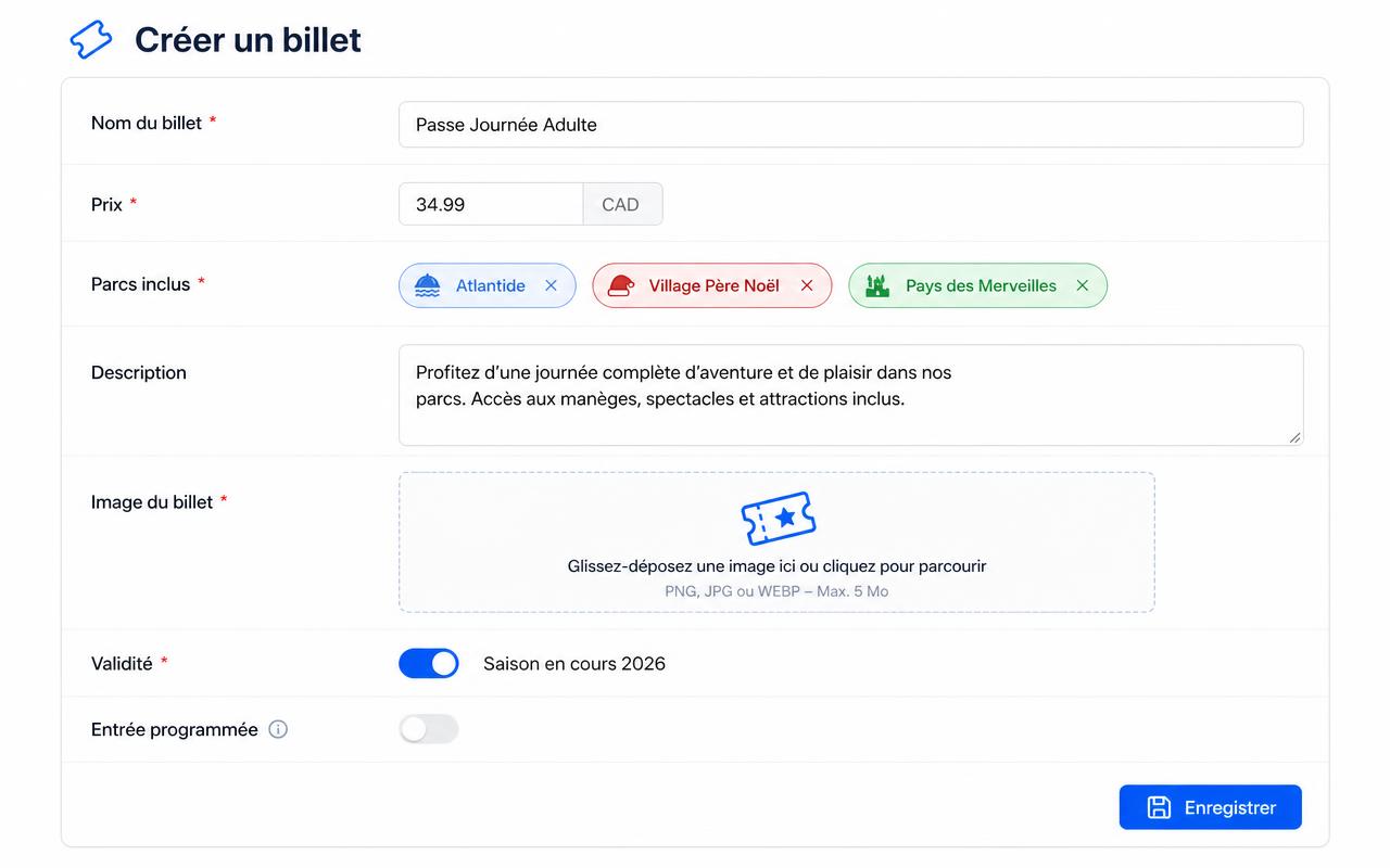 Création de billets